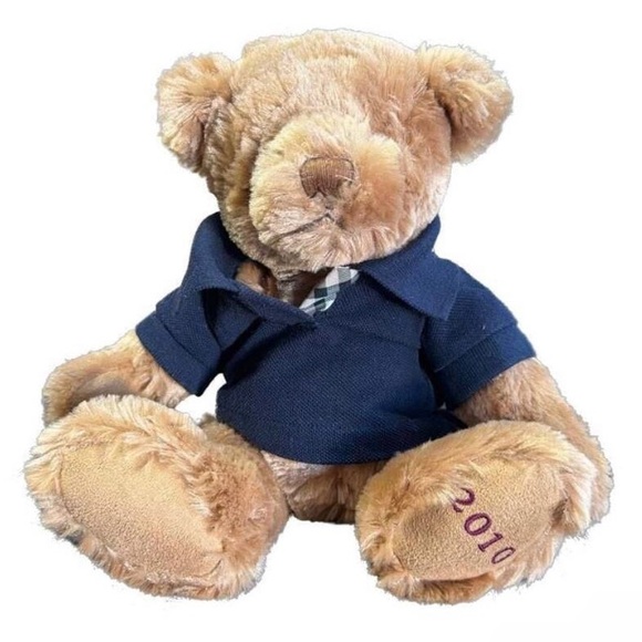 Burberry Tan Teddy Bear with Navy Shirt